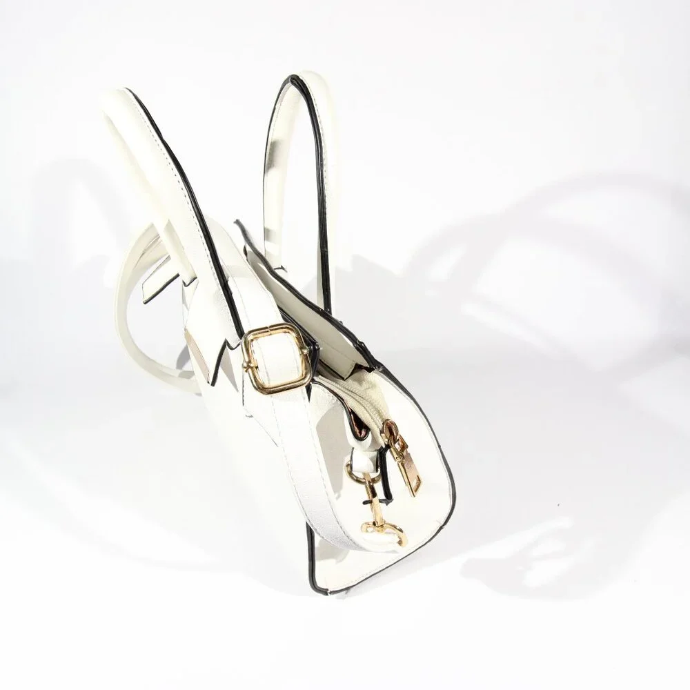 Like New White Purse with Brown Lining - Picture 3 of 10